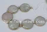 CNG2471 7.5 inches 30mm faceted coin quartz gemstone beads