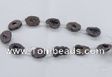 CNG2485 15.5 inches 15*20mm - 20*25mm freeform plated druzy agate beads