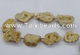 CNG2491 15.5 inches 30*40mm - 40*50mm freeform plated druzy agate beads