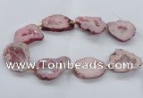 CNG2493 15.5 inches 30*40mm - 40*50mm freeform plated druzy agate beads