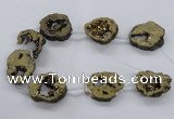 CNG2501 15.5 inches 30*40mm - 40*50mm freeform plated druzy agate beads