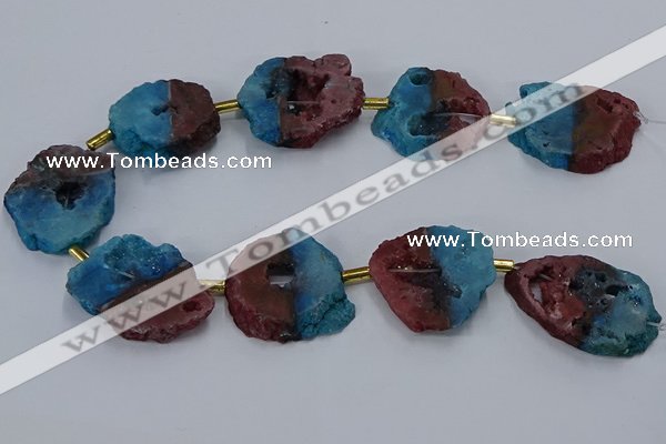 CNG2552 15.5 inches 30*40mm - 45*50mm freeform druzy agate beads