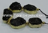 CNG2565 7.5 inches 25*35mm - 30*40mm freeform druzy agate beads