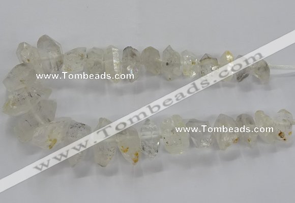 CNG2577 15.5 inches 10*20mm - 15*35mm faceted nuggets white crystal beads