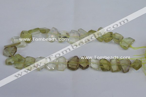 CNG2707 15.5 inches 13*18mm - 15*20mm freeform lemon quartz beads