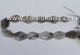 CNG2711 18*25mm - 25*35mm freeform black rutilated quartz beads