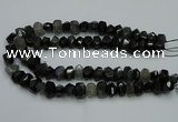 CNG2718 10*14mm - 13*18mm faceted nuggets black rabbit hair beads