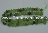 CNG2719 10*14mm - 13*18mm faceted nuggets green rutilated quartz beads