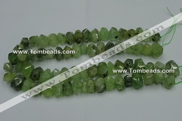 CNG2719 10*14mm - 13*18mm faceted nuggets green rutilated quartz beads