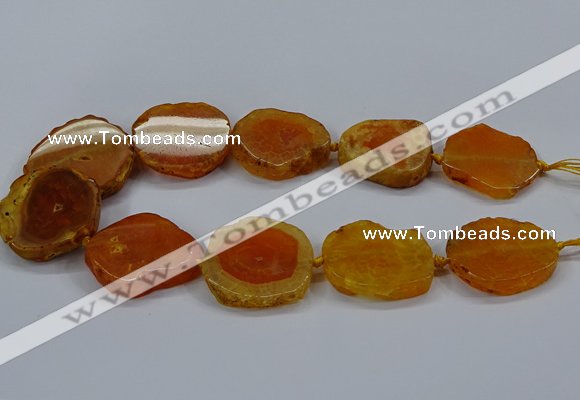 CNG2775 15.5 inches 30*35mm - 35*40mm freeform agate beads