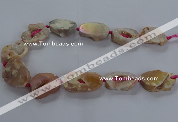CNG2801 15.5 inches 25*30mm - 30*40mm freeform druzy agate beads