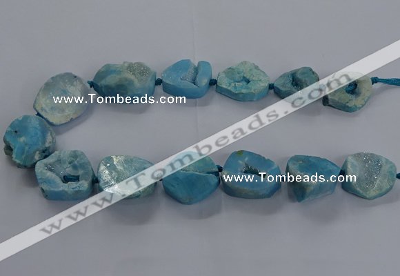 CNG2804 15.5 inches 25*30mm - 30*40mm freeform druzy agate beads