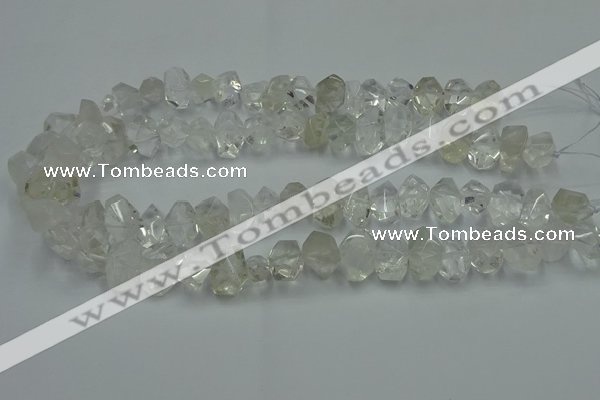 CNG2823 10*14mm - 13*18mm faceted nuggets white crystal beads