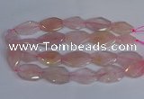 CNG2839 20*30mm - 22*35mm twisted & faceted freeform rose quartz beads