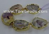 CNG2866 8 inches 35*40mm - 40*50mm freeform druzy agate beads