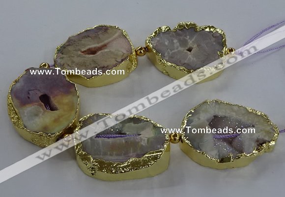 CNG2866 8 inches 35*40mm - 40*50mm freeform druzy agate beads