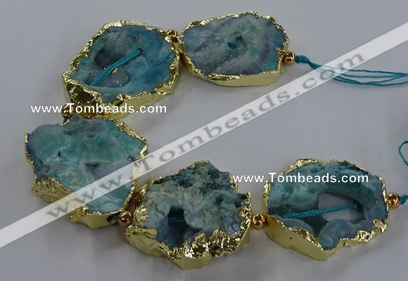 CNG2868 8 inches 35*40mm - 40*50mm freeform druzy agate beads