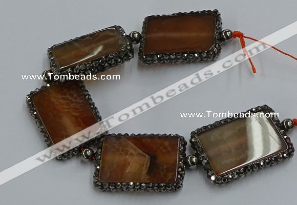 CNG2875 7.5 inches 25*35mm rectangle agate gemstone beads wholesale