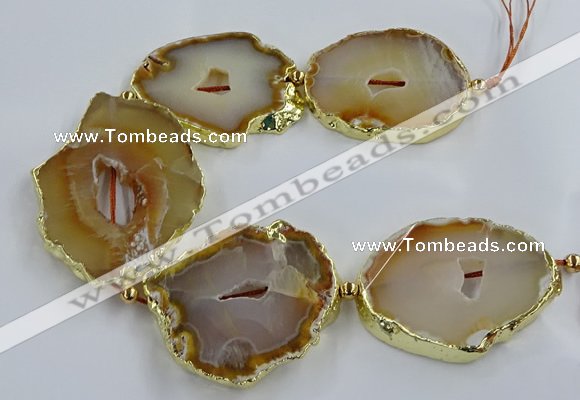 CNG2881 8 inches 40*50mm - 50*60mm freeform druzy agate beads