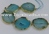 CNG2884 8 inches 40*50mm - 50*60mm freeform druzy agate beads