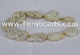 CNG2888 15.5 inches 25*30mm - 30*35mm freeform plated druzy agate beads