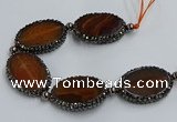 CNG2914 7.5 inches 25*35mm oval agate gemstone beads wholesale