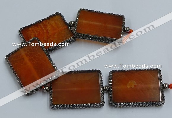 CNG2921 7.5 inches 35*45mm rectangle agate gemstone beads wholesale