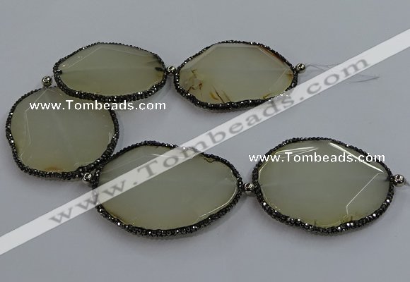 CNG2928 7.5 inches 45*55mm - 50*60mm faceted freeform agate beads