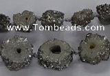CNG2935 15.5 inches 8*10mm - 15*18mm freeform plated druzy agate beads