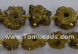 CNG2937 15.5 inches 8*10mm - 15*18mm freeform plated druzy agate beads