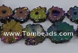 CNG2938 15.5 inches 8*10mm - 15*18mm freeform plated druzy agate beads