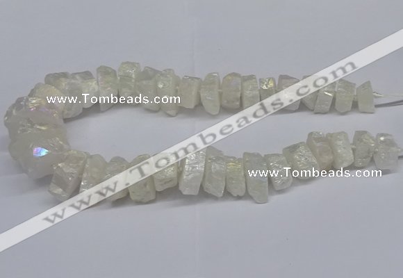 CNG2940 15.5 inches 10*15mm - 20*30mm nuggets plated white crystal beads