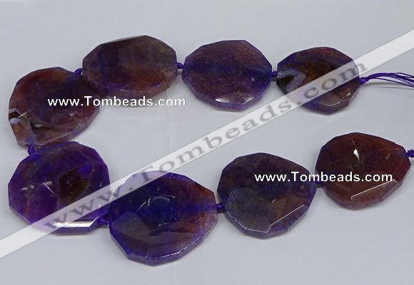 CNG2959 15.5 inches 42*45mm - 45*50mm faceted freeform agate beads