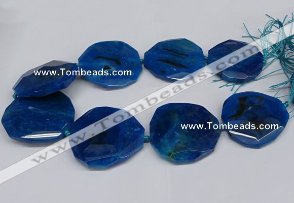 CNG2961 15.5 inches 42*45mm - 45*50mm faceted freeform agate beads