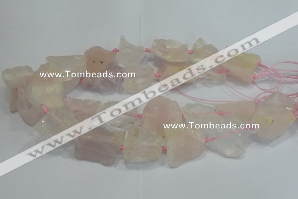 CNG3016 15.5 inches 15*20mm - 22*30mm nuggets rose quartz beads