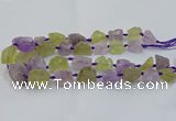 CNG3022 15*20mm - 22*30mm nuggets amethyst & lemon quartz beads