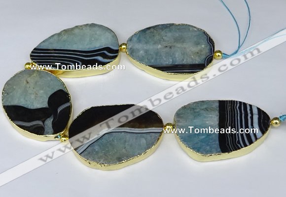 CNG3039 7.5 inches 35*45mm - 40*55mm freeform druzy agate beads