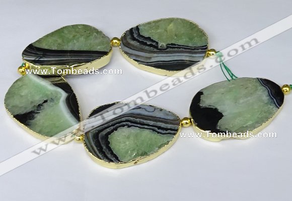 CNG3040 7.5 inches 35*45mm - 40*55mm freeform druzy agate beads