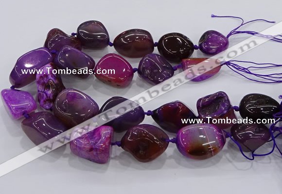 CNG3047 25*30mm - 30*40mm nuggets agate gemstone beads
