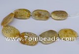 CNG3074 15.5 inches 30*45mm - 35*50mm freeform chrysanthemum agate beads