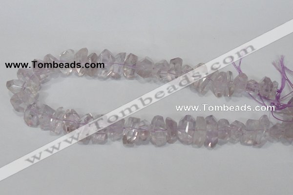 CNG308 15.5 inches 10*18mm faceted nuggets amethyst gemstone beads