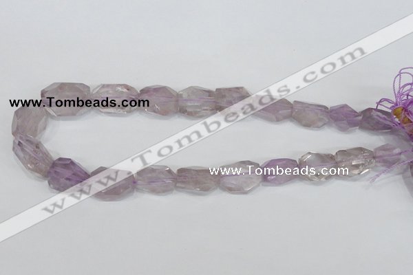 CNG309 15.5 inches 15*22mm faceted nuggets amethyst gemstone beads