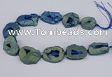 CNG3092 15.5 inches 25*30mm - 35*50mm freeform plated druzy agate beads