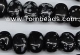 CNG31 15.5 inches 11*15mm nuggets snowflake obsidian gemstone beads