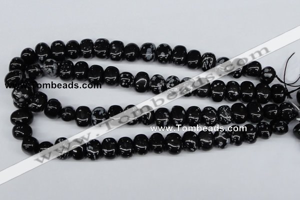 CNG31 15.5 inches 11*15mm nuggets snowflake obsidian gemstone beads