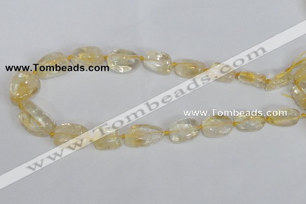 CNG313 15.5 inches 10*14mm – 15*20mm nuggets citrine gemstone beads