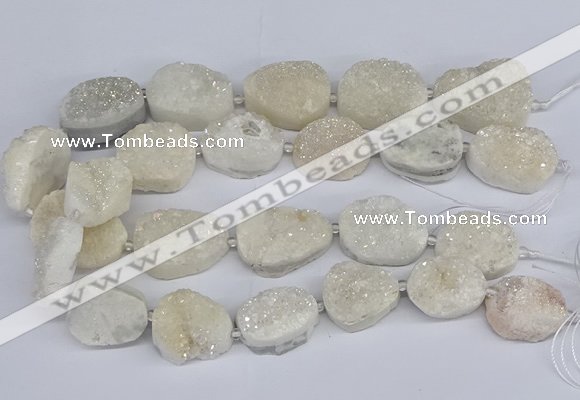 CNG3140 15.5 inches 22*30mm - 28*40mm freeform plated druzy agate beads