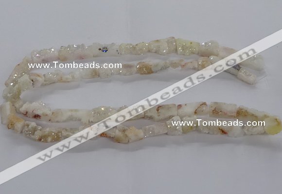 CNG3150 15.5 inche 8*15mm - 11*20mm freeform plated druzy agate beads