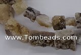 CNG3151 15.5 inche 8*15mm - 11*20mm freeform plated druzy agate beads