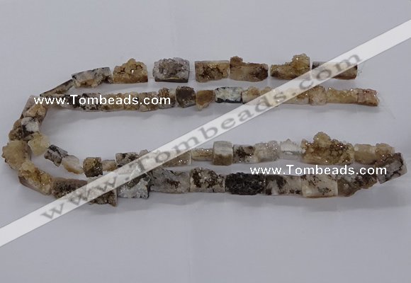 CNG3151 15.5 inche 8*15mm - 11*20mm freeform plated druzy agate beads